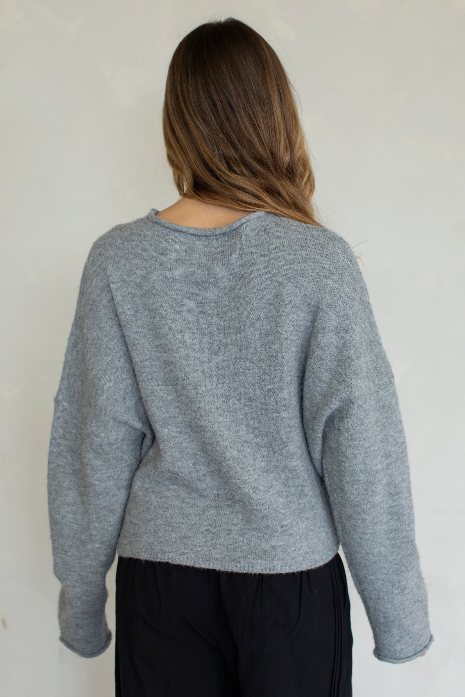 Heather Grey Piper Cardigan