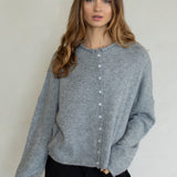 Heather Grey Piper Cardigan