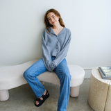 Heather Grey Piper Cardigan