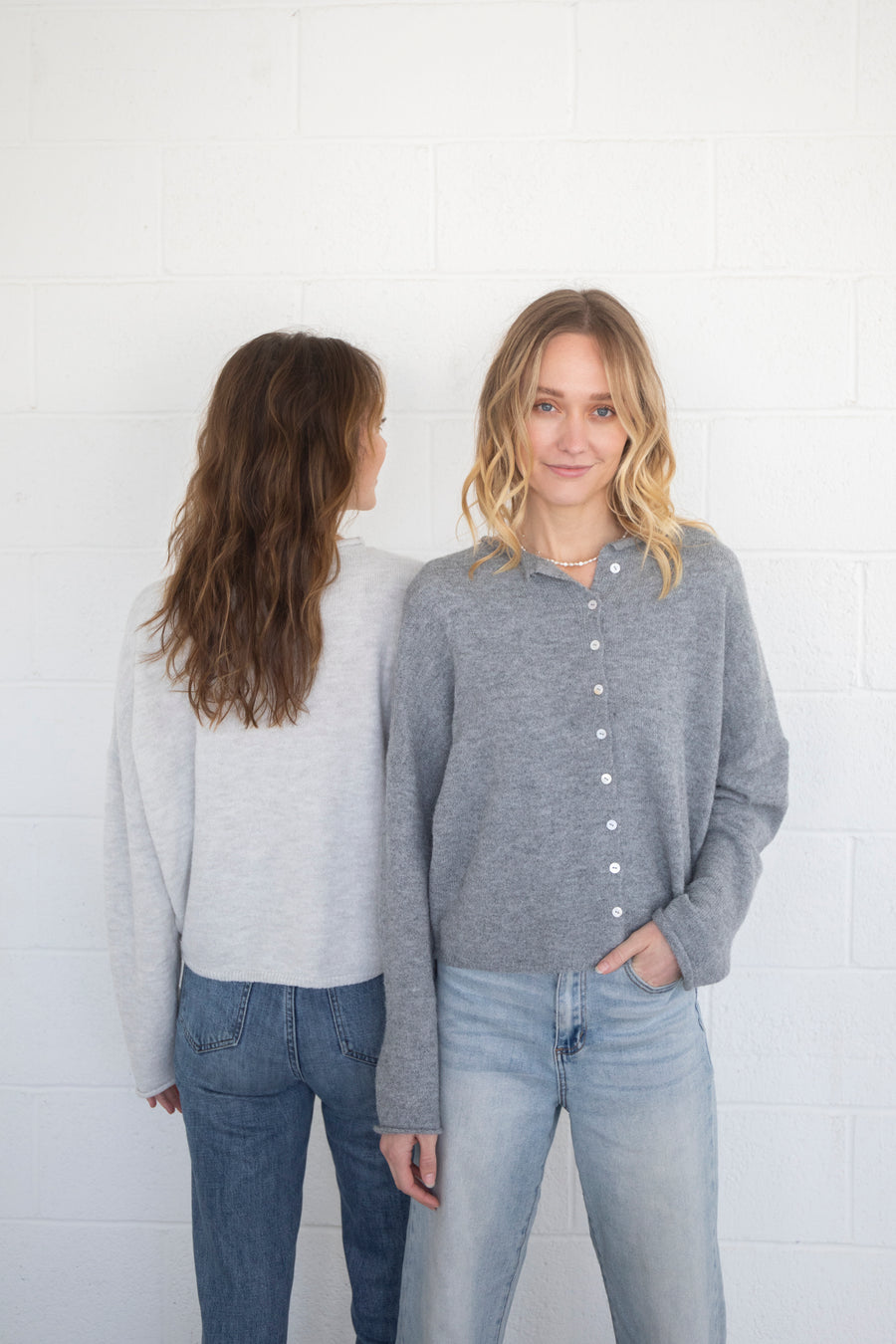 Heather Grey Piper Cardigan