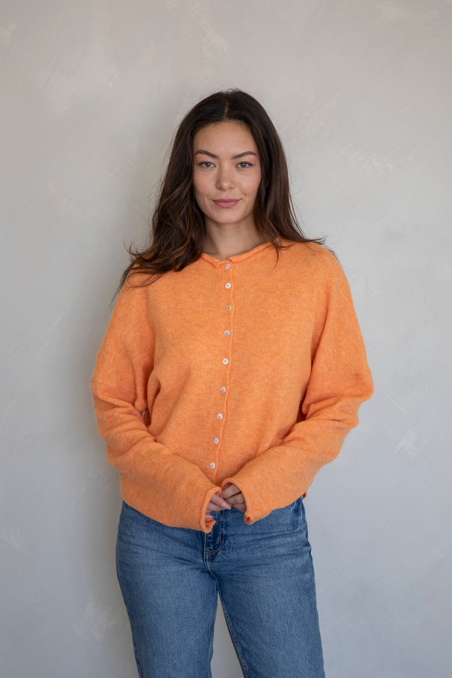 Orange cardigans best sale