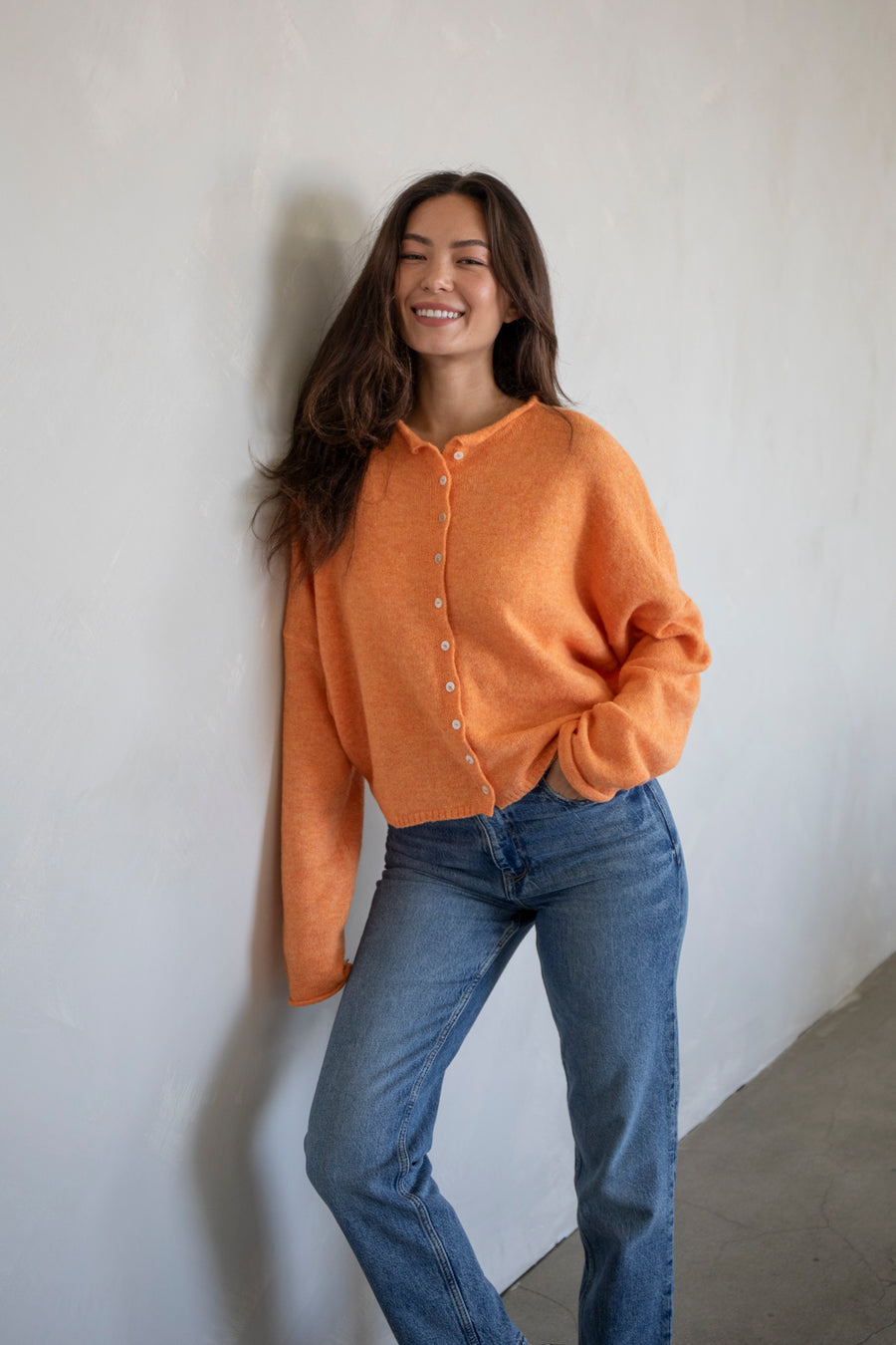 Orange Piper Cardigan