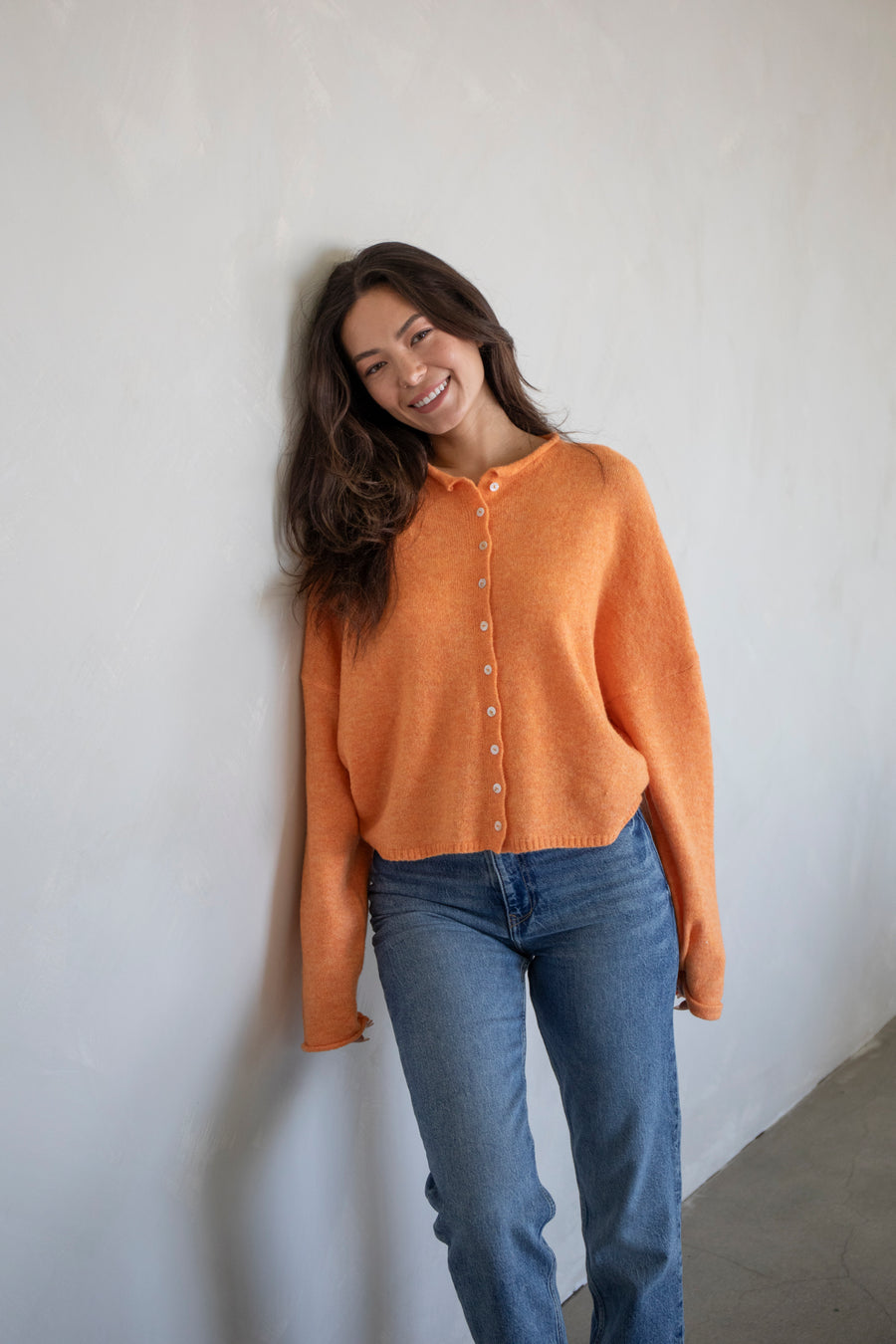 Orange Piper Cardigan