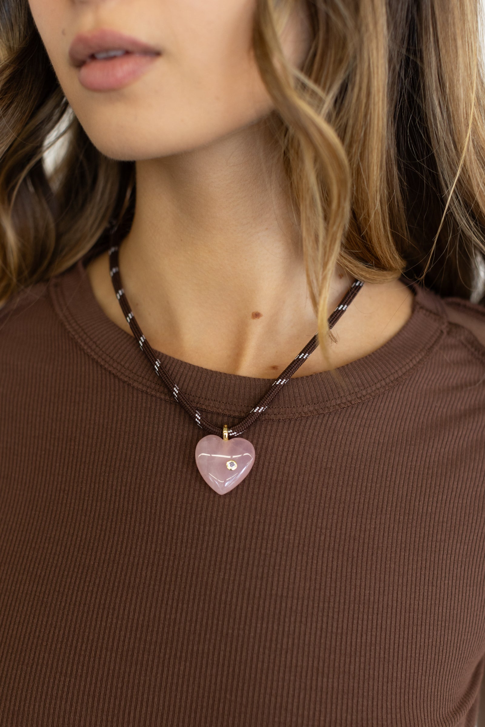 Mantle Jewellery Puffy Heart Cord Necklace