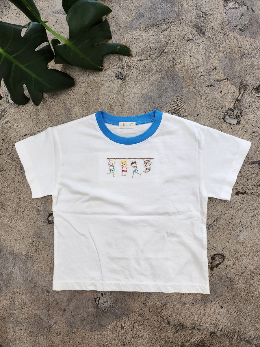 Embroidered Friends Ringer Tee