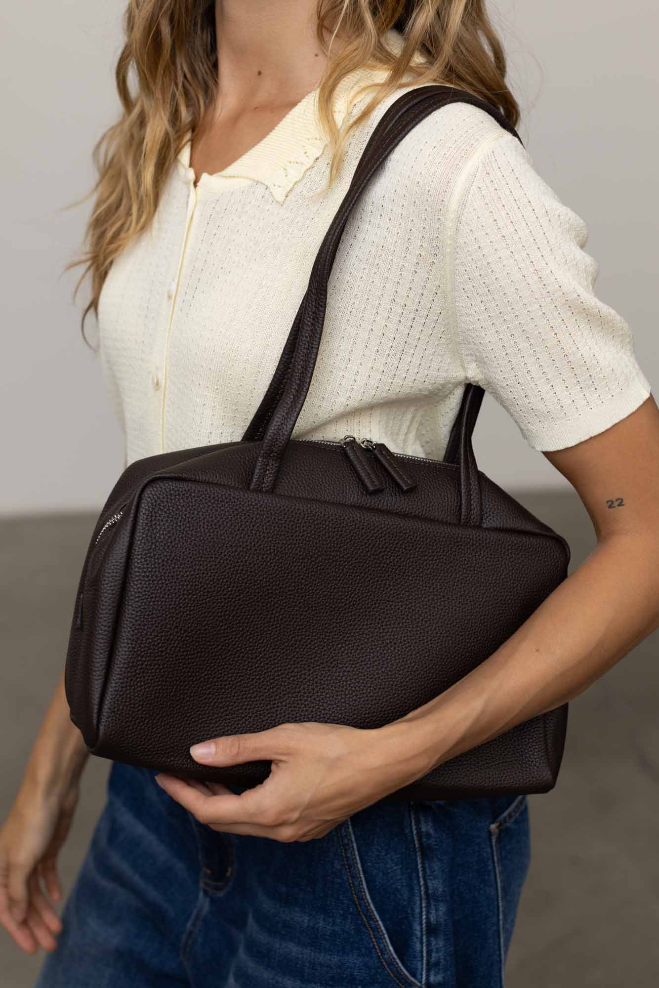 Brioche Leather Shoulder Bag