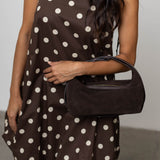 Suede Dumpling Hand Bag