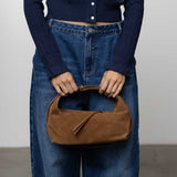Suede Dumpling Hand Bag